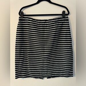 JCREW Linen Stripped Pencil Skirt (Size 14)